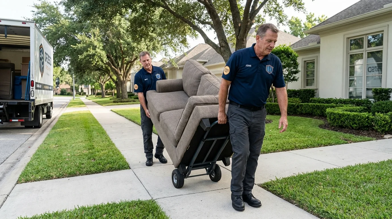 Local residential moving crew loading furniture in North Wilkesboro, NC