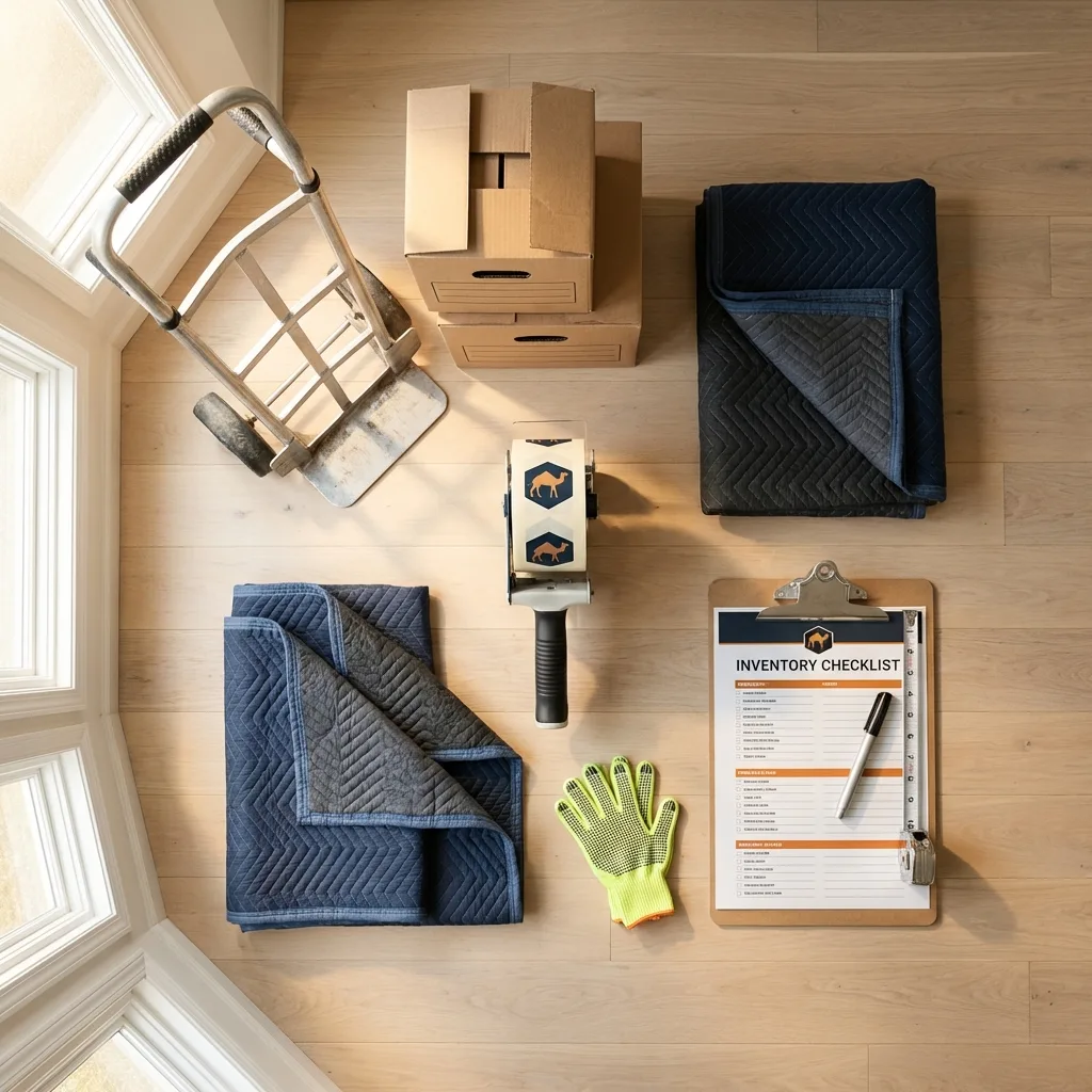 Professional moving supplies and packing materials layout for North Wilkesboro residential relocations